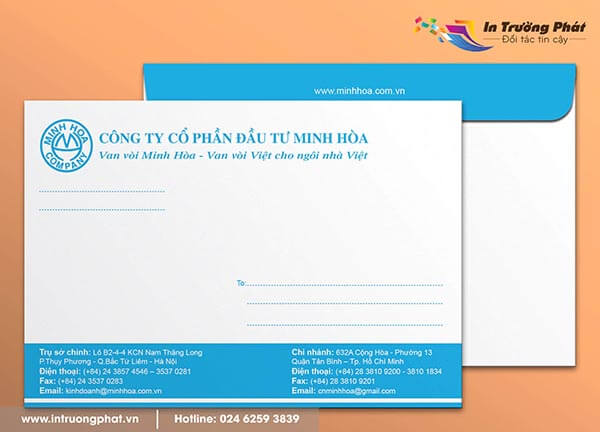 Phong bì công ty cổ phần đầu tư Minh Hòa
