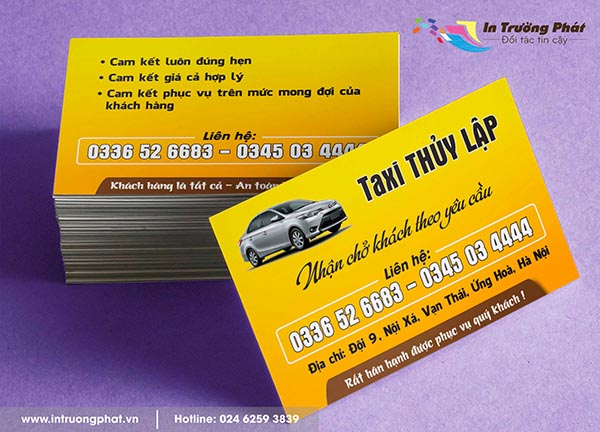 Card visit Taxi Thủy Lập